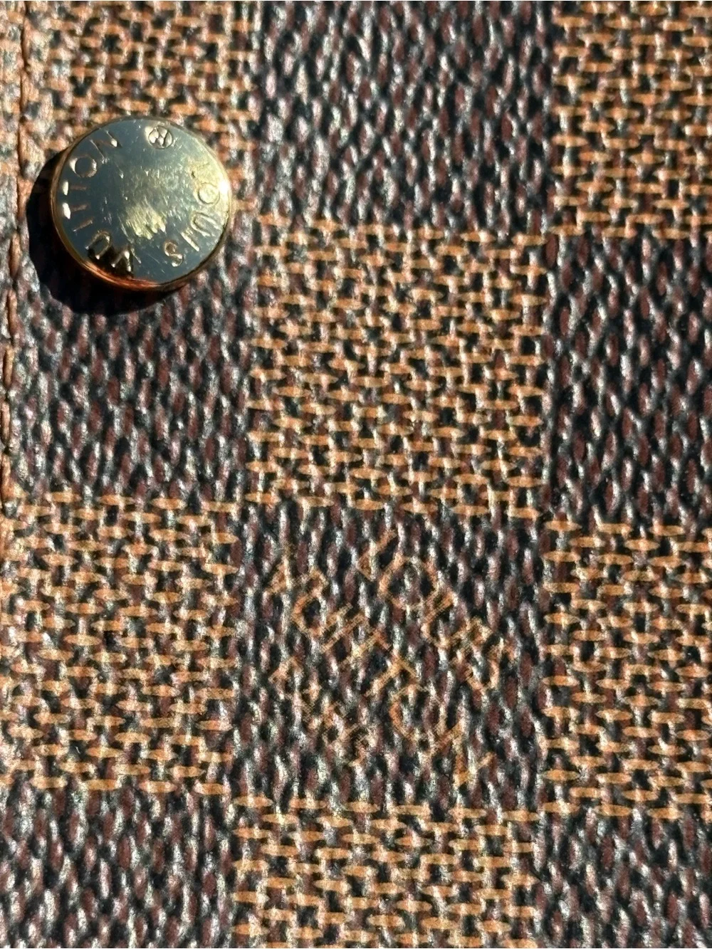 Louis Vuitton Damier Brown Wallet Trifold Numbered Gold Snap